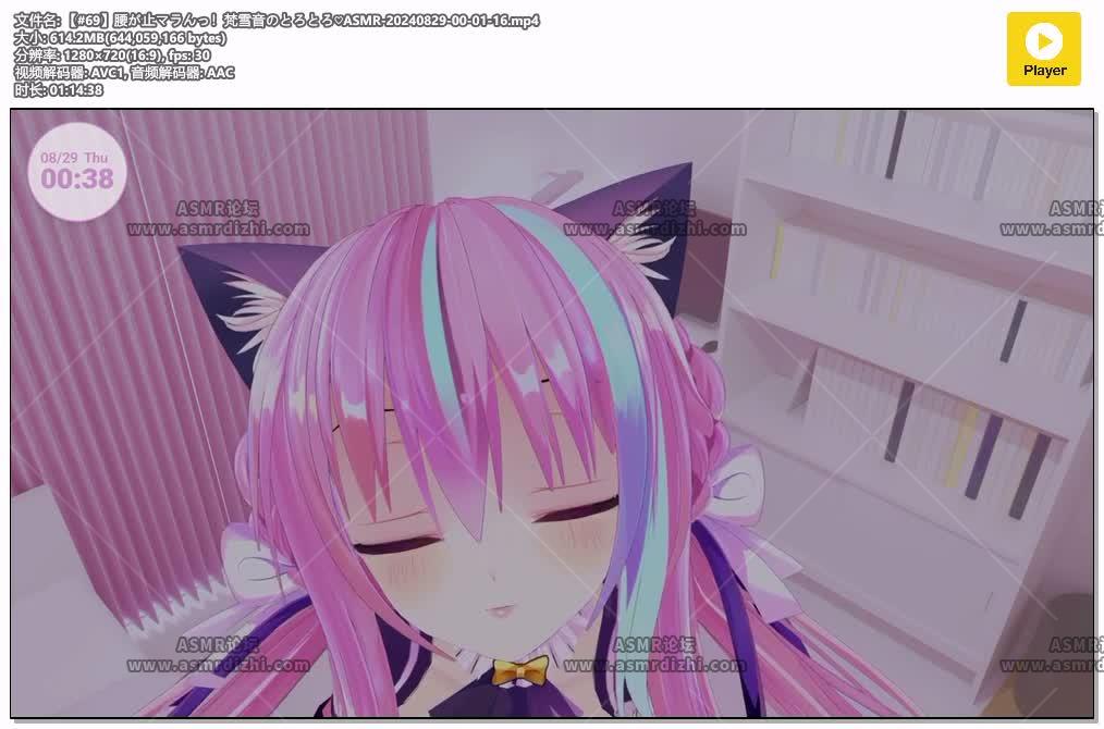 预览图：梵雪音ASMR第69回舔耳直播 编号：445