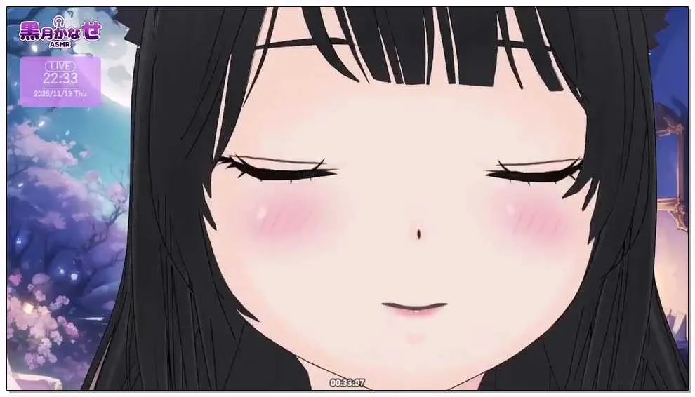 预览图：【声优Vtuber】黒月かなせ的兽耳舔耳 | 独家ASMR (2025.11.13) 编号：955